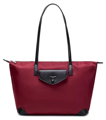 Produktbild von David Jones - Damen Nylon Shopper Handtasche Schultertasche Tote Bag Rot