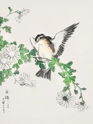 Zdjęcie produktu dla Plakat 30x40cm Flycatcher, Kashu Japoński Vintage do Salonu