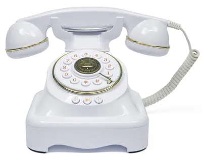 Audio-Gästebuch Telefon Vintage-Stil für Hochzeit – Perlenweiß
