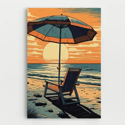 Produktbild von ARTHUB® Leinwandbild 20x30 cm, Beach Nice View | Wohnzimmerdekoration, Hängende Bilder, Wanddekoration, Heimdekoration, Landschaften, Strände