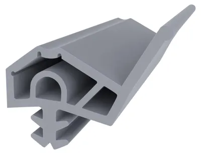 Produktbild von Holzzargendichtung für Holztüren - Grau - 10 cm Muster - 14 mm Falzbreite - 4-5 mm Nutbreite - Türdichtung für Holzzarge