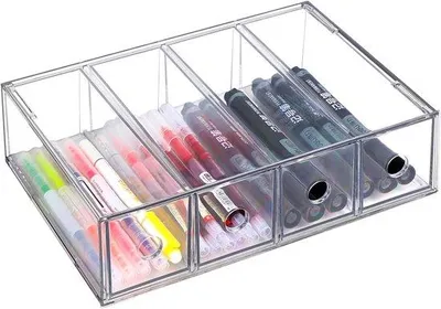 Produktbild von Famanu Büro Organizer mit 4 Schubladen - stapelbar und transparent