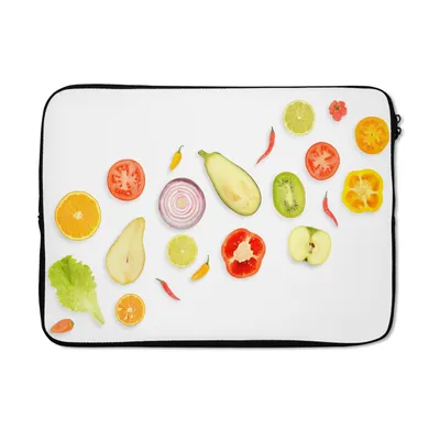 Produktbild von MuchoWow® Laptop Hülle 14 ZollKopfsalat - Apfel - Weiß Laptoptasche - Laptoptasche - Stoßsicher - Schutzhaube