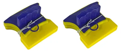 Imagen del producto de Limpiacristales magnético de doble cara, 2 unidades, azul y amarillo, para la limpieza de ventanas