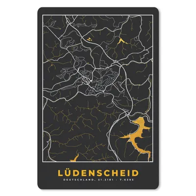Produktbild von MuchoWow® Mauspad Mousepad Karte - Lüdenscheid - Gold - Stadtplan - Deutschland 18x27 cm - Mousepads - Maus Mat - Pad - Mausunterlage