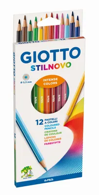 Image de GIOTTO F25650000 Crayons de couleur Stilnovo - étui carton 12 pièces
