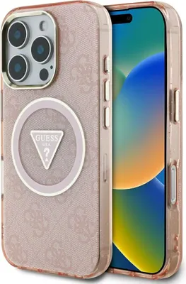 Produktbild von Guess Glitter Etui für iPhone 16 Pro, MagSafe, Rosa