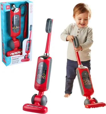 Produktbild von Dirt Devil Spielzeug Staubsauger – Kinderstaubsauger mit Funktionierender Saugfunktion und Realistischem Geräusch – Für Jungen und Mädchen ab 3 Jahren - Rot/Grau