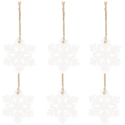 Produktbild von SPRINGOS Christbaumschmuck Anhänger Holzschmuck 6 STK. Schneeflocke