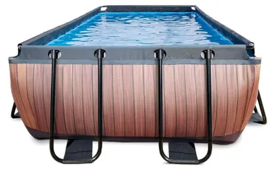 Produktbild von EXIT Wood Rahmenpool 540x250x100cm, Aufstellpool, mit Filterpumpe, Rechteckig, Braun