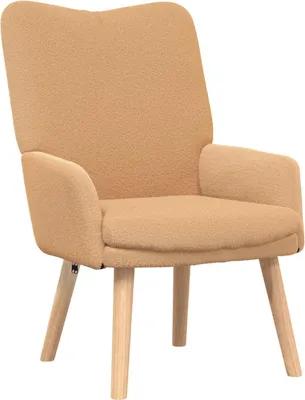Image de vidaXL Fauteuil Beige 63 x 67 x 94 cm Polyester et contreplaqué
