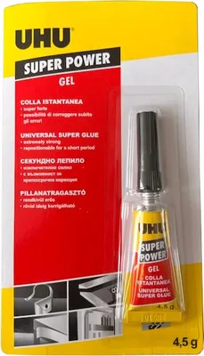 Produktbild von Uhu Super Power Gel Sekundenkleber 4,5 g Tropffrei Stark poröses Material