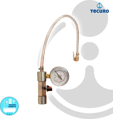 Produktbild von tecuro Anschlussadapter für Gefässfüller mit Absperrvorrichtung und Manometer - 442042