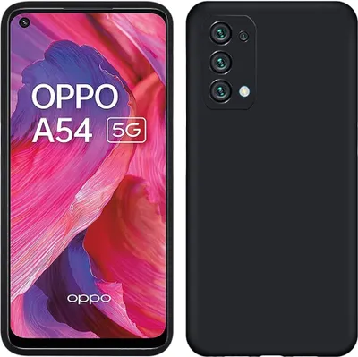 Image de Etui pour OPPO A54 5G, étui de protection en silicone souple en caoutchouc liquide Noir