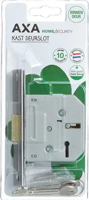Produktbild von AXA Schrankschloss - Modell 711540 - Schrankschloss mit Schlüsseln - Frontplatte aus Edelstahl - Inkl. Schließblech und Befestigungsmaterial