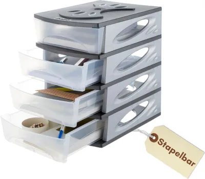 Produktbild von Schubladenbox A4 Ablagefächer Stapelbar Organizer Büro Dokumentenablage Briefablage A4 Stapelbar Büroablage Papierablage Ablage Schreibtisch Organizer Ablagebox Büro