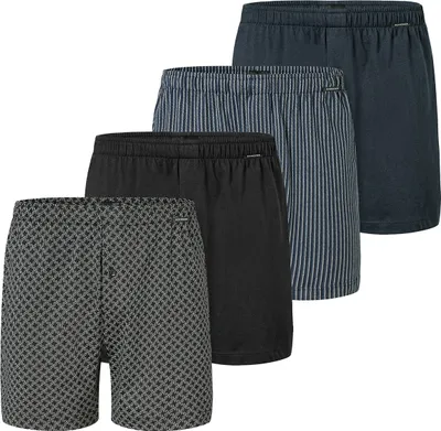 Produktbild von Schiesser 4er Pack Singel-Jersey Boxershorts Eingriff mit Knopf, Hochwertige Single-Jersey Qualität, Wunderbar weiches Material