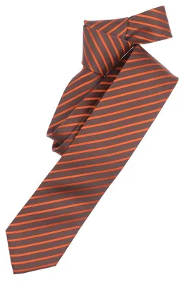 Produktbild von VENTI Herren Business-Krawatte 6cm Seide Struktur Orange gestreift