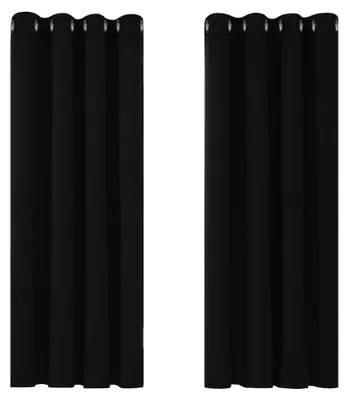 Produktbild von Verdunkelungsvorhänge für Schlafzimmer, 138x117 cm, schwarz, 2er Set