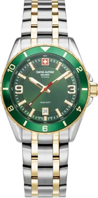 Produktbild von Swiss Alpine Military 7034.1144 Herrenuhr Sierra bicolor grün 42mm 10ATM