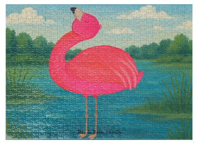 Produktbild von Mr. & Mrs. Panda Puzzle Flamingo Stolz Design 551 Teile - Weiß - Geschenk, 1500, 2000, 1000, Legespiel, Selbstliebe, glücklich, 500, Mama