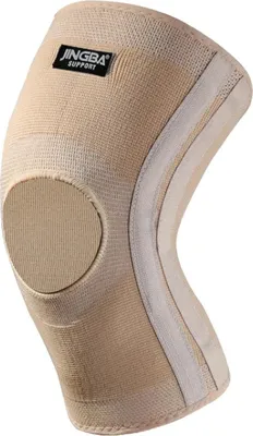 Produktbild von Nylon Kniebandage mit Kompression, Sportlicher Knieschutz für Training und Alltag, rutschfest und atmungsaktiv, offener Patellabereich
