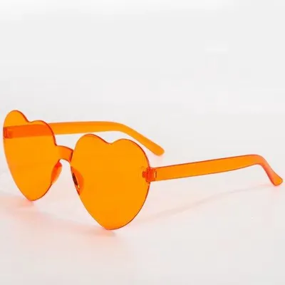 Produktbild von Go Go Gadget – Partybrille – Sonnenbrille – Herz – Hippie-Brille – Sommer – Dunkelorange