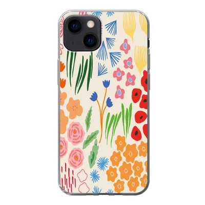Produktbild von MuchoWow® Handyhülle Schutzhülle Hülle für iPhone 13 mini Blumen - Muster - Feldblumen Silikon Softcase Handy Hülle - Softcase