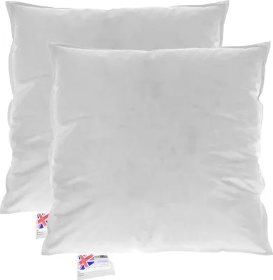 Two white pillows are shown side-by-side against a white background.