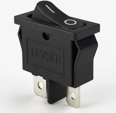 Produktbild von Mini-Wippschalter 2Pin EIN/AUS 6A 250V 20A 12V DC/AC 19x7mm schwarz unbeleuchtet