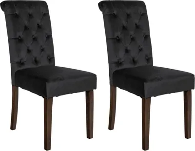 Image de lot de 2 chaises de salle à manger - Chaises de cuisine - dossier haut confortable