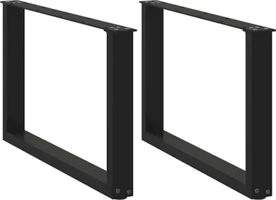 Obrázok produktu pre Nohy konferenčného stolíka v tvare U, 2 ks, čierne, 60 x (42-43) cm, oceľové