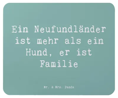 Produktbild von Mr. & Mrs. Panda Mousepad Spruch Neufundländer Familie - Meeresbrise - Geschenk, Haustier, treuer Begleiter, Mouse Pad, laptop, Hunderasse, mauspad, pc mausunterlage