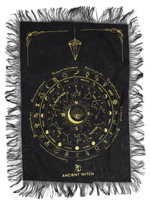 Imagen del producto de Tela de adivinación con péndulo de bruja antigua - El ojo que todo lo ve - y dorado