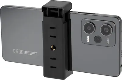 Produktbild von Universal Smartphone Halterung mit 1/4 Zoll & Hot Shoe - Kompakter Handy Stativhalter für Stativ & Selfie Stick (60–100 mm)