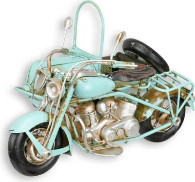 Produktbild von Blechmodell Motorrad mit Beiwagen Oldtimer Replikat Retro Design Dekoration