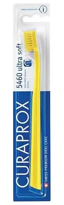 Produktbild von Zahnbürste, Curaprox, 5460, Ortho Ultra Soft, zur Reinigung von Zahnspangen, Very Moi Brush, Farbe Gelb