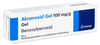 Produktbild von Gel, Almirall Hermal, Akneroxid, Anti-Akne, 10% Benzoylperoxid, 50gr