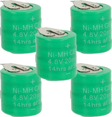 Produktbild von vhbw 5x NiMH Ersatz Knopfzellen-Akku (15 mAh, 4,8 V, NiMH)