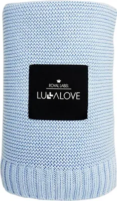 Produktbild von Babydecke Decke Baby Decke Baumwolle Kuscheldecke 80x100 cm Blau Lullalove