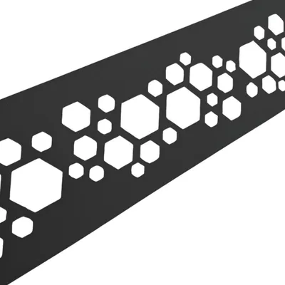 Produktbild von zaun|zu PREMIUM Nachbildung Hexagon: Sichtschutzstreifen mit Lasermuster für Doppelstabzaun Anthrazit 2,55m