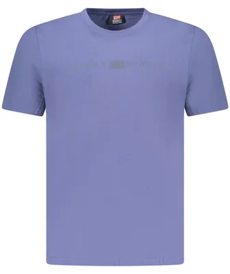 Produktbild von Herren Kurzarm T-Shirt Blau mit Print und Rundhalsausschnitt