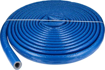 Produktbild von tecuro Isolierschlauch PE-XT für Rohr Ø 12-15 mm, mit reißfester PE-Schutzfolie in blau, 6 mm Dämmstärke, Rolle mit 10 m