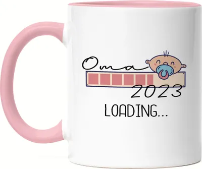 Produktbild von Oma Loading 2023 Tasse Rosa für werdende Omas zur Geburt Enkel Enkelin Ich werde Oma Geschenk Tasse Babynews