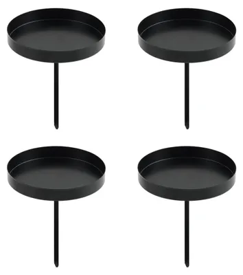 Kerzenhalter Adventskranz, 8 cm, schwarz, 4 Stück, Metall