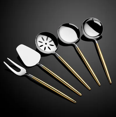 Obrázok produktu pre Hermia Concept, Almeria - Zlatá, Strieborná, Besteckset (5-teilig), Zlatá, 100 % EDELSTAHL, 22,2 cm
