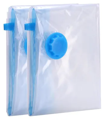 Image de Sacs de rangement sous vide, sacs de conservation, sacs pour vêtements, 60x80 cm, transparents, lot de 2