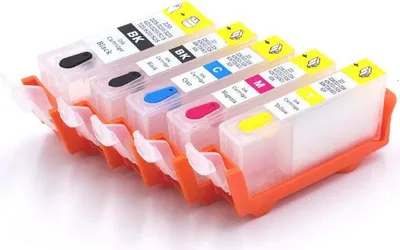 Produktbild von vhbw 5er-Pack Refill Tintenpatrone Leer Mehrfarbig kompatibel mit Canon Pixma MG5150, IX6550, MG5200, MG5100 Drucker, CISS - mit Chip (Kompatibel)
