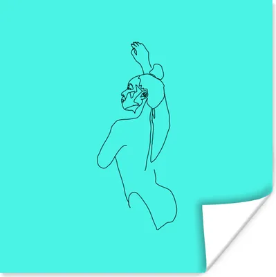 Produktbild von MuchoWow® Poster Frau - Minimalismus - Linienkunst 50x50 cm - Wohnzimmerdekoration