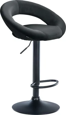 Produktbild von Barhocker MEKIM - Samt Schwarz 53x47x80 cm Schwarz | Barstuhl Höhenverstellbar Mit Lehne Drehbar Tresenhocker Tresenstuhl Kneipenhocker Kneipenstuhl